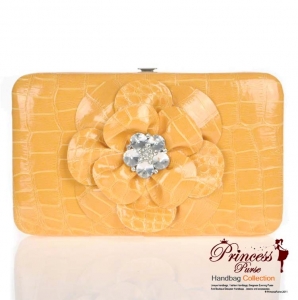 Designer Inspired Flower Wallet w/ Crystal Rhinestone